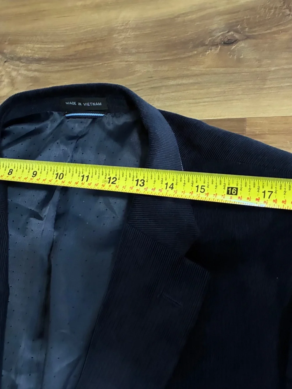 Tommy Hilfiger Navy Blue Corduroy blazer w/brown suede elbow patches Sz 46R EUC